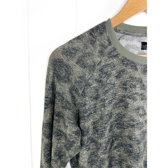 Lucky Brand Green Leopard Pullover Crewneck Sweater S - Picture 7 of 12